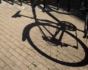 bicycle reflection on pavement